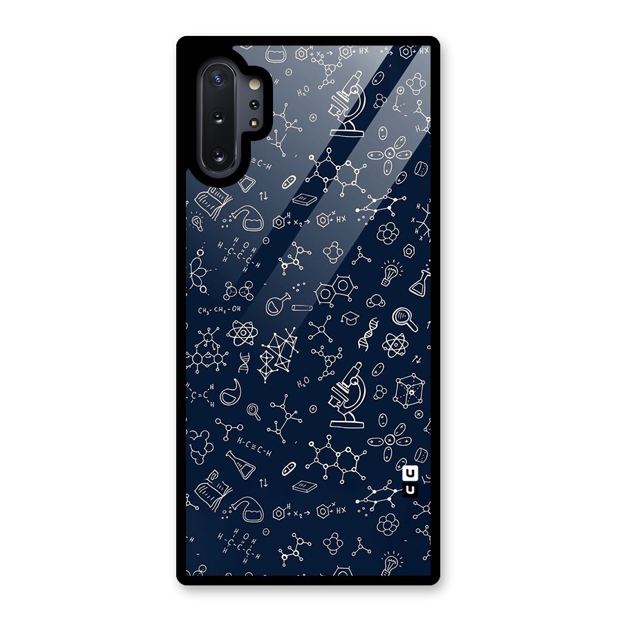 Chemistry Doodle Art Glass Back Case for Galaxy Note 10 Plus
