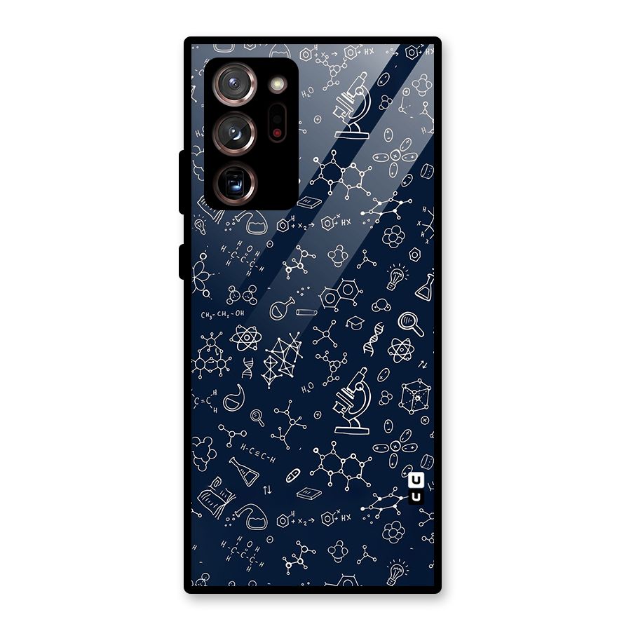 Chemistry Doodle Art Glass Back Case for Galaxy Note 20 Ultra 5G