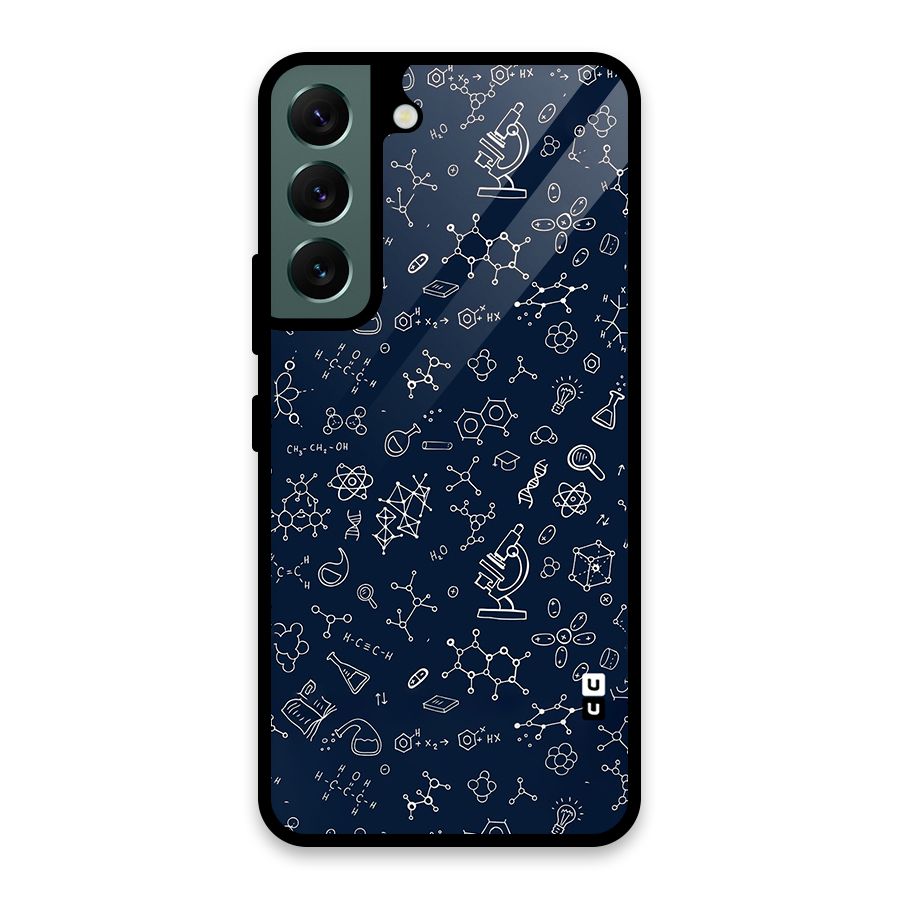 Chemistry Doodle Art Glass Back Case for Galaxy S22 5G