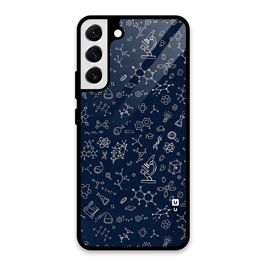 Chemistry Doodle Art Glass Back Case for Galaxy S22 Plus 5G