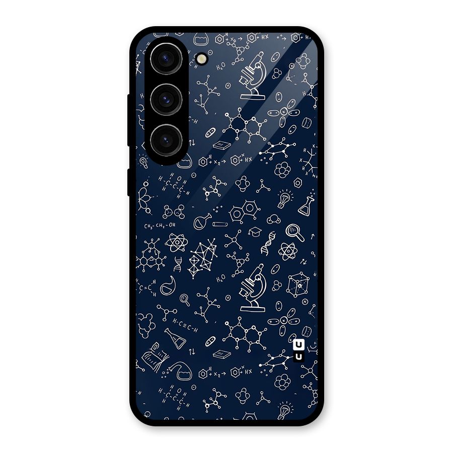 Chemistry Doodle Art Glass Back Case for Galaxy S23 Plus