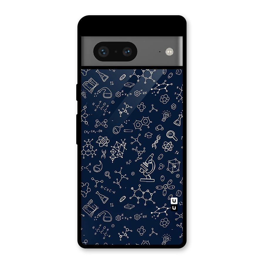Chemistry Doodle Art Glass Back Case for Google Pixel 7