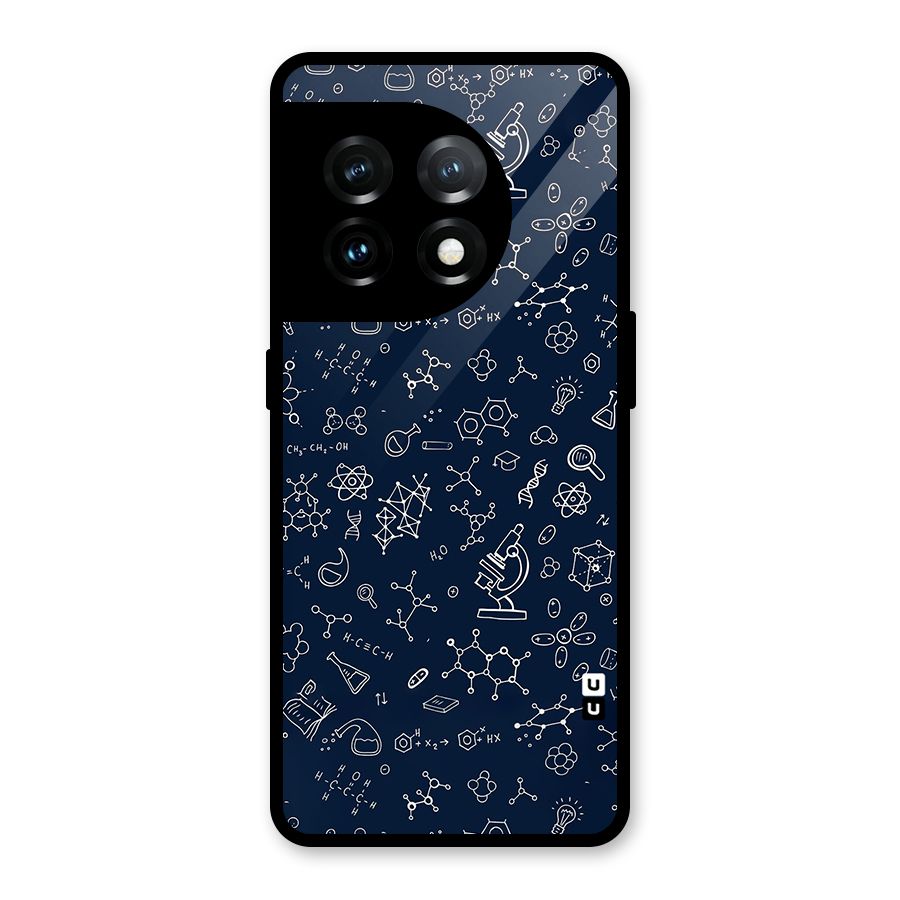 Chemistry Doodle Art Glass Back Case for OnePlus 11