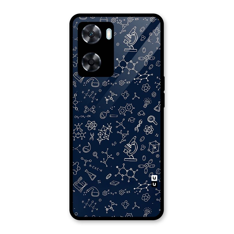 Chemistry Doodle Art Glass Back Case for Oppo A77
