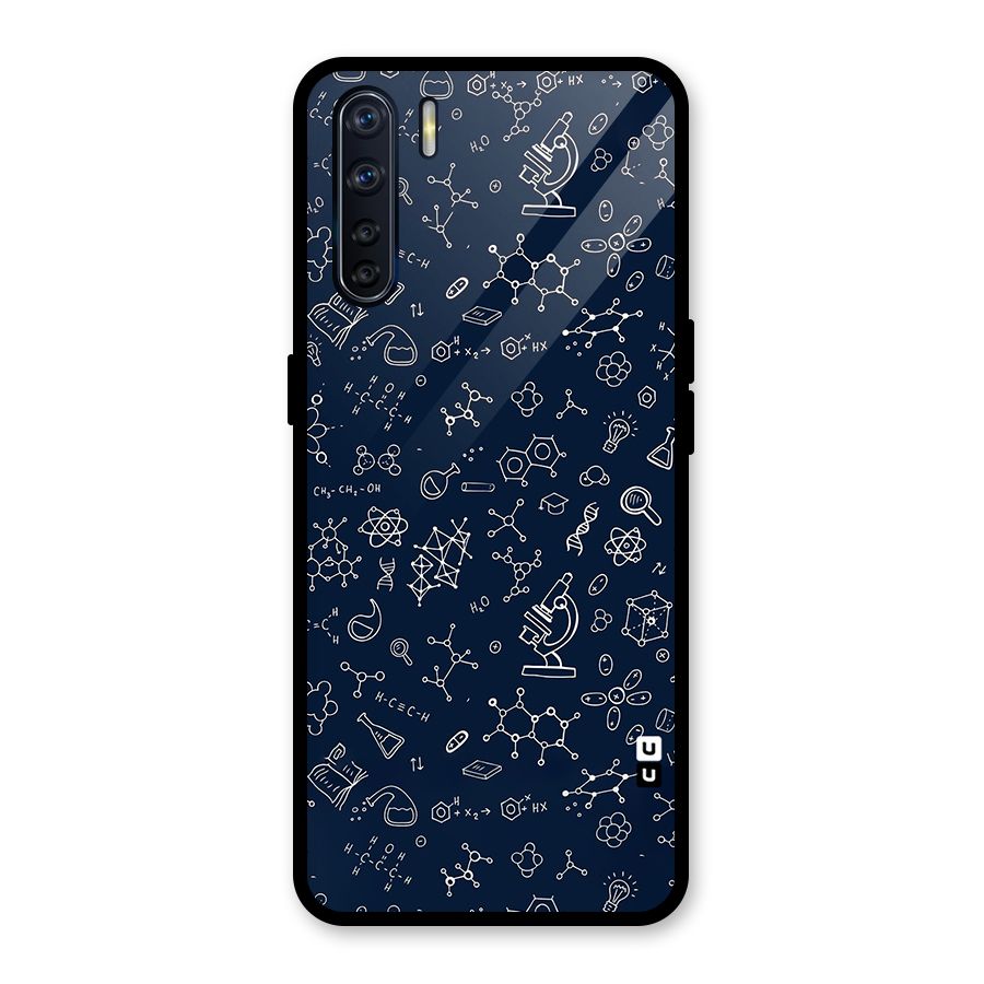 Chemistry Doodle Art Glass Back Case for Oppo F15