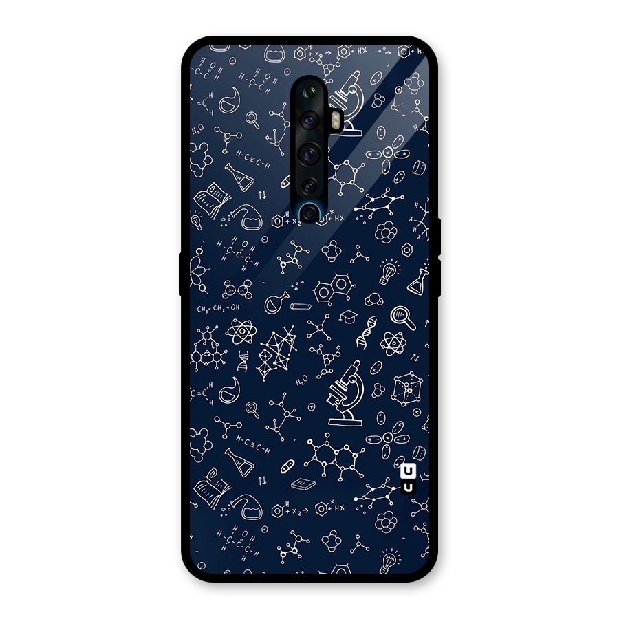 Chemistry Doodle Art Glass Back Case for Oppo Reno2 F