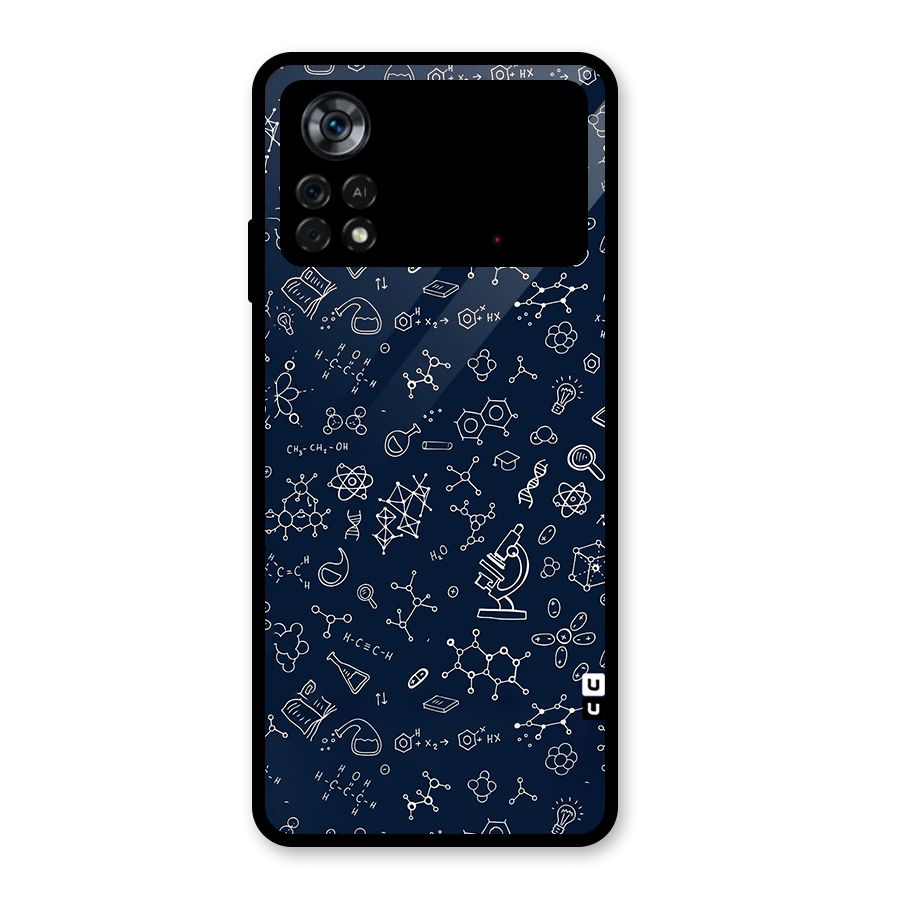 Chemistry Doodle Art Glass Back Case for Poco X4 Pro 5G