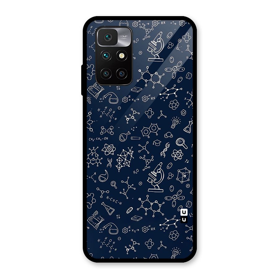 Chemistry Doodle Art Glass Back Case for Redmi 10 Prime