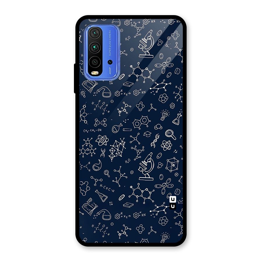 Chemistry Doodle Art Glass Back Case for Redmi 9 Power