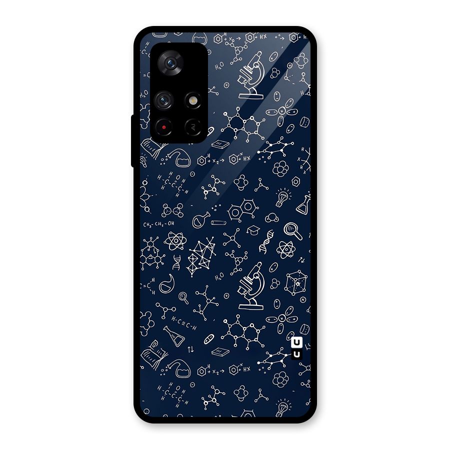 Chemistry Doodle Art Glass Back Case for Redmi Note 11T 5G