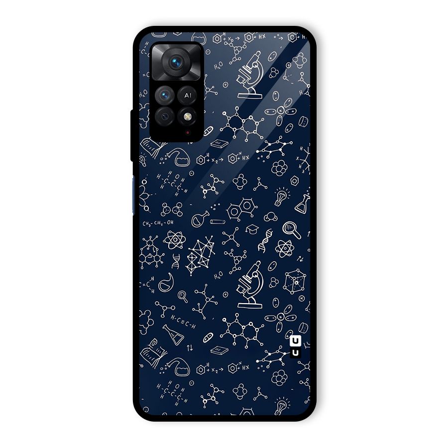 Chemistry Doodle Art Glass Back Case for Redmi Note 11 Pro