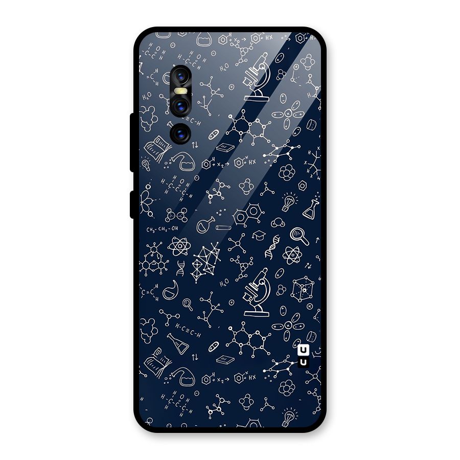 Chemistry Doodle Art Glass Back Case for Vivo V15 Pro