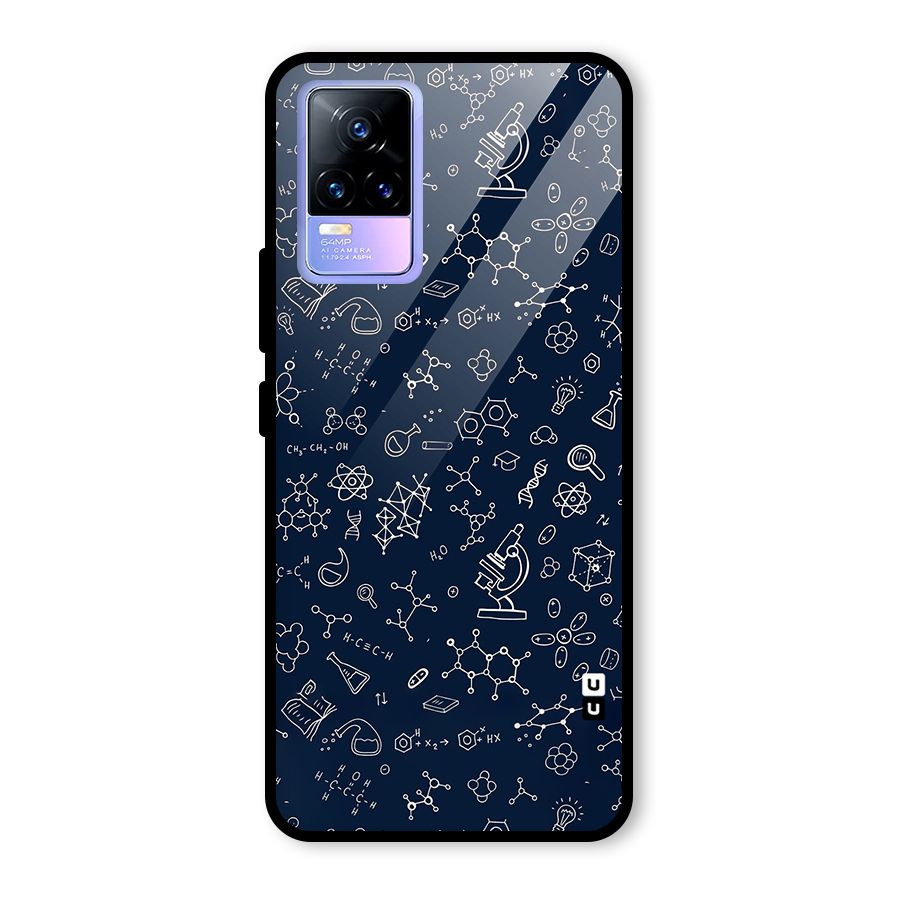 Chemistry Doodle Art Glass Back Case for Vivo Y73
