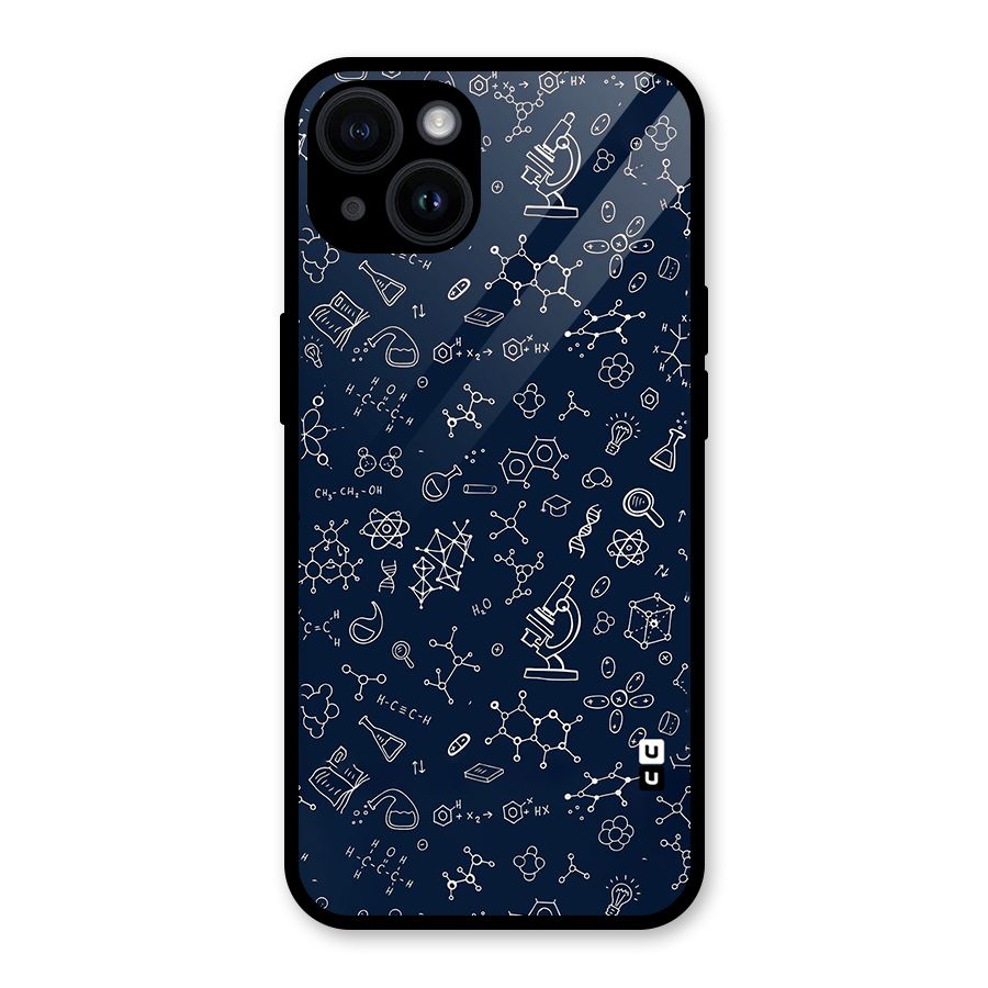 Chemistry Doodle Art Glass Back Case for iPhone 14