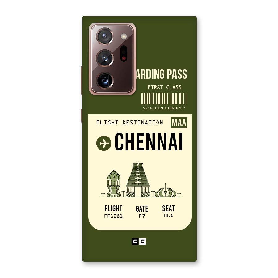 Chennai Boarding Pass Back Case for Galaxy Note 20 Ultra