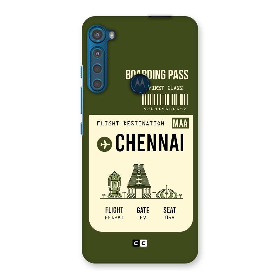 Chennai Boarding Pass Back Case for Motorola One Fusion Plus