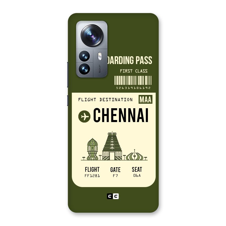 Chennai Boarding Pass Back Case for Xiaomi 12 Pro