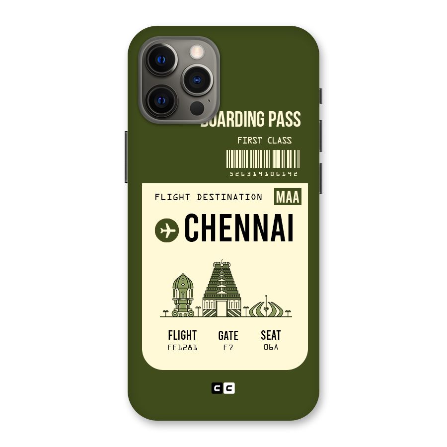 Chennai Boarding Pass Back Case for iPhone 12 Pro Max