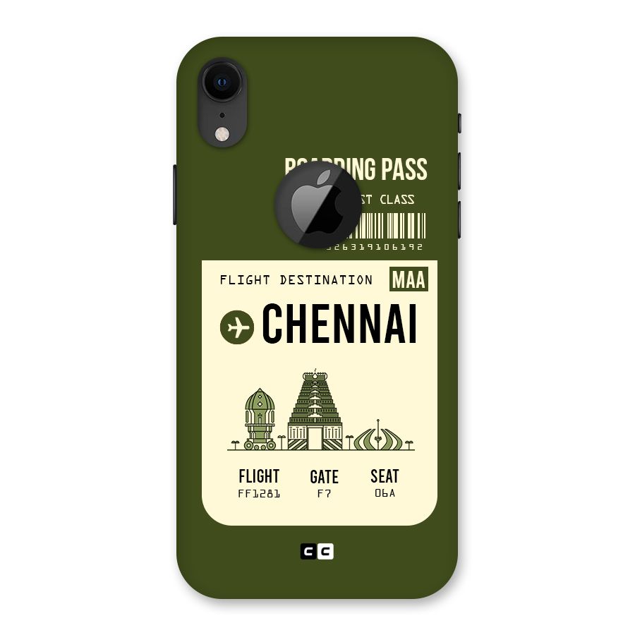 Chennai Boarding Pass Back Case for iPhone XR Logo Cut