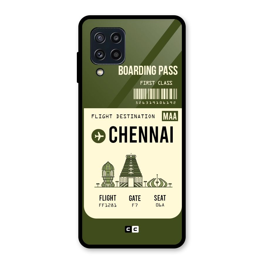 Chennai Boarding Pass Glass Back Case for Galaxy M32