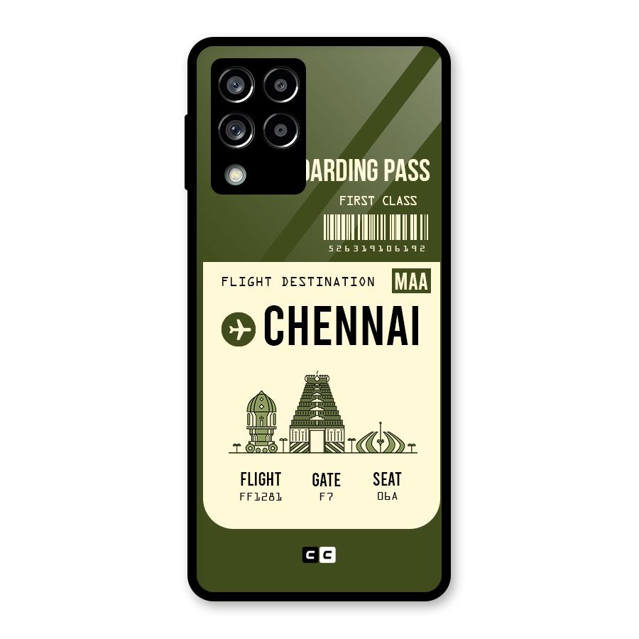 Chennai Boarding Pass Glass Back Case for Galaxy M53 5G