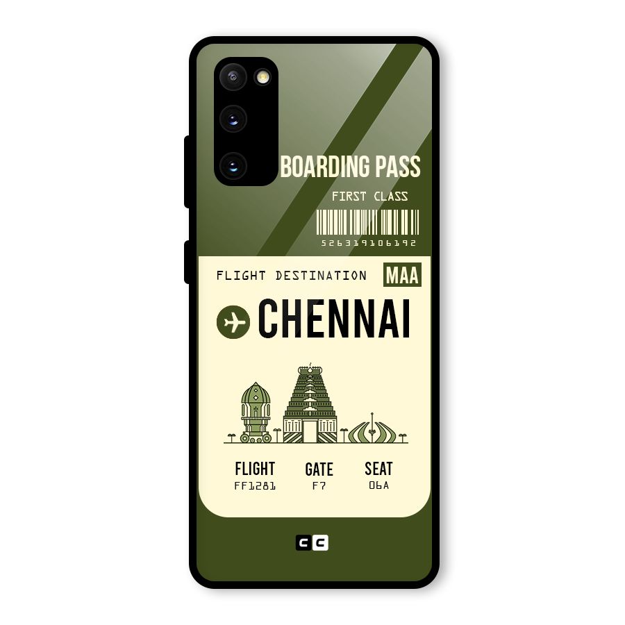 Chennai Boarding Pass Glass Back Case for Galaxy S20 FE 5G