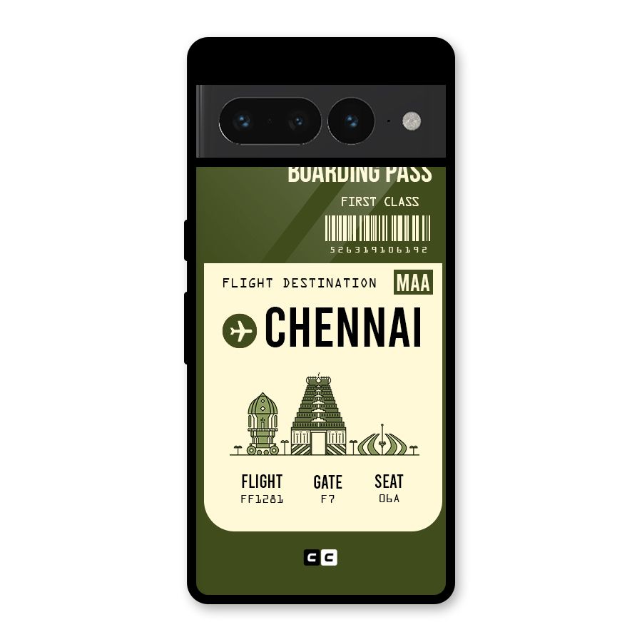 Chennai Boarding Pass Glass Back Case for Google Pixel 7 Pro