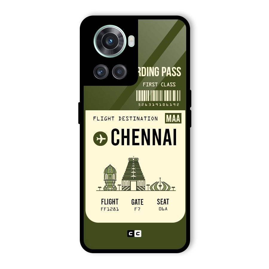 Chennai Boarding Pass Glass Back Case for OnePlus 10R