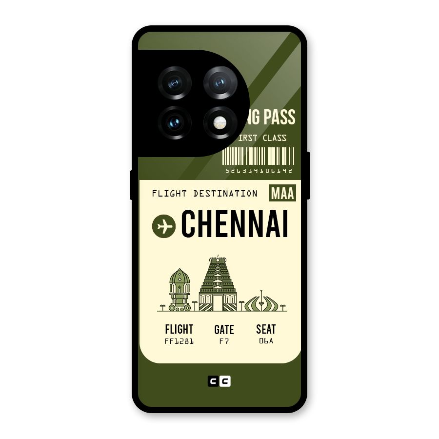 Chennai Boarding Pass Glass Back Case for OnePlus 11