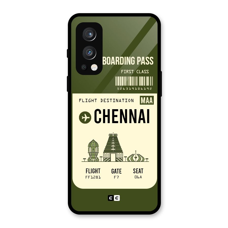 Chennai Boarding Pass Glass Back Case for OnePlus Nord 2 5G