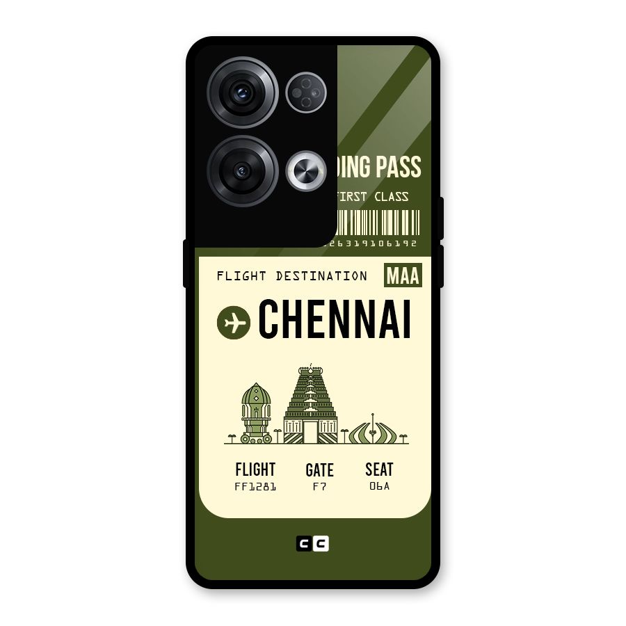 Chennai Boarding Pass Glass Back Case for Oppo Reno8 Pro 5G
