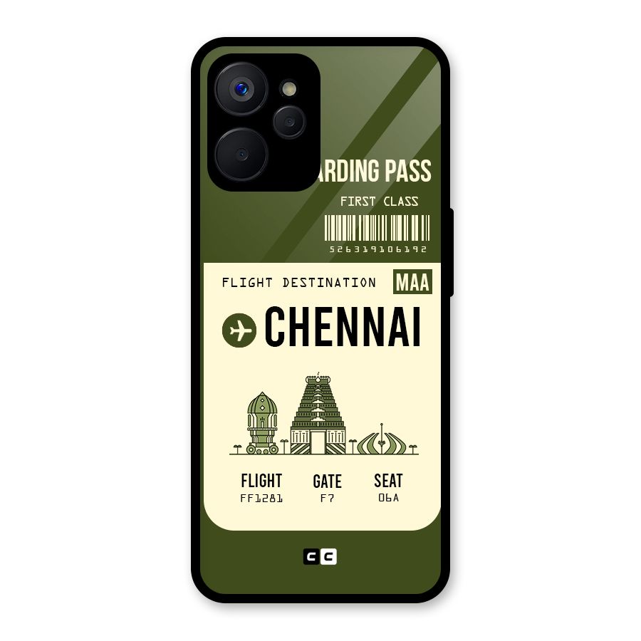 Chennai Boarding Pass Glass Back Case for Realme 9i 5G