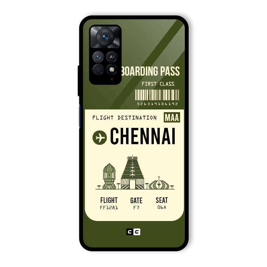Chennai Boarding Pass Glass Back Case for Redmi Note 11 Pro Plus 5G