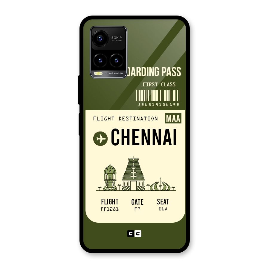 Chennai Boarding Pass Glass Back Case for Vivo Y21T