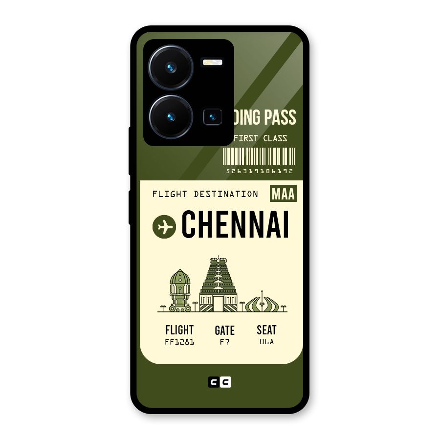 Chennai Boarding Pass Glass Back Case for Vivo Y35