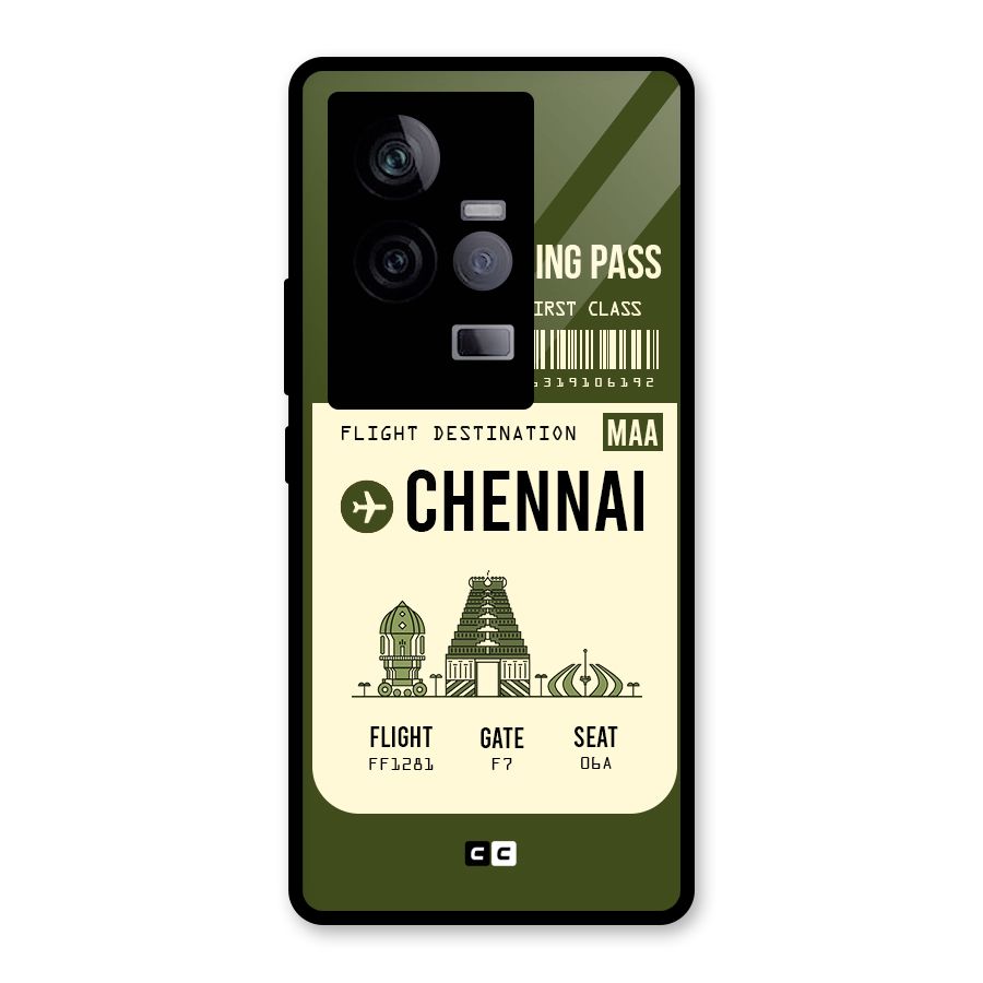Chennai Boarding Pass Glass Back Case for Vivo iQOO 11 5G