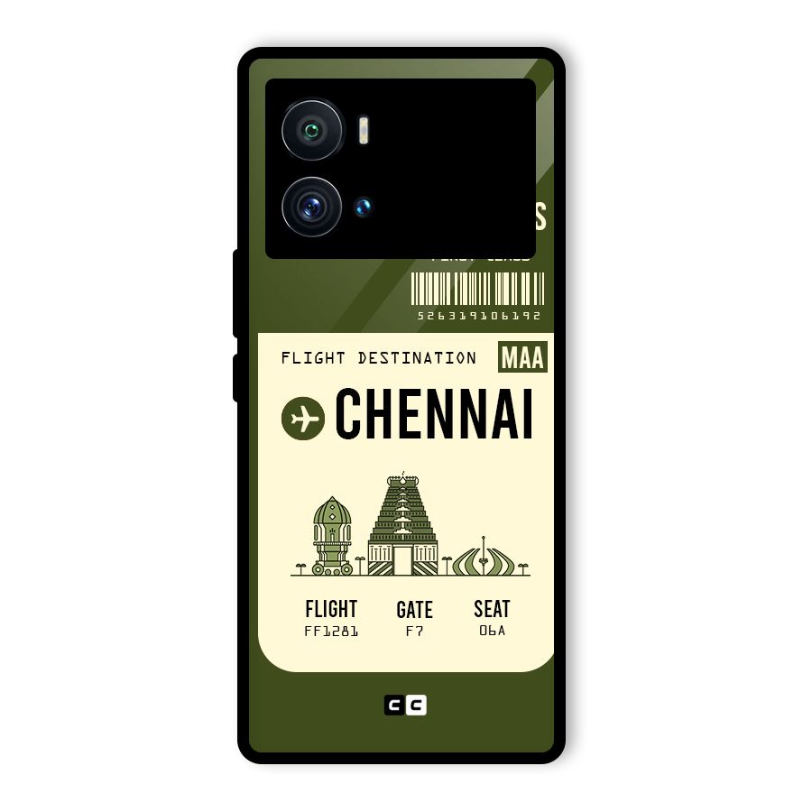 Chennai Boarding Pass Glass Back Case for Vivo iQOO 9 Pro