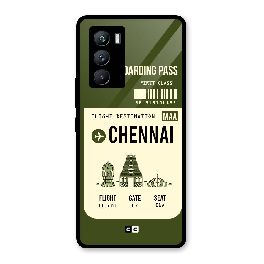 Chennai Boarding Pass Glass Back Case for Vivo iQOO 9 SE