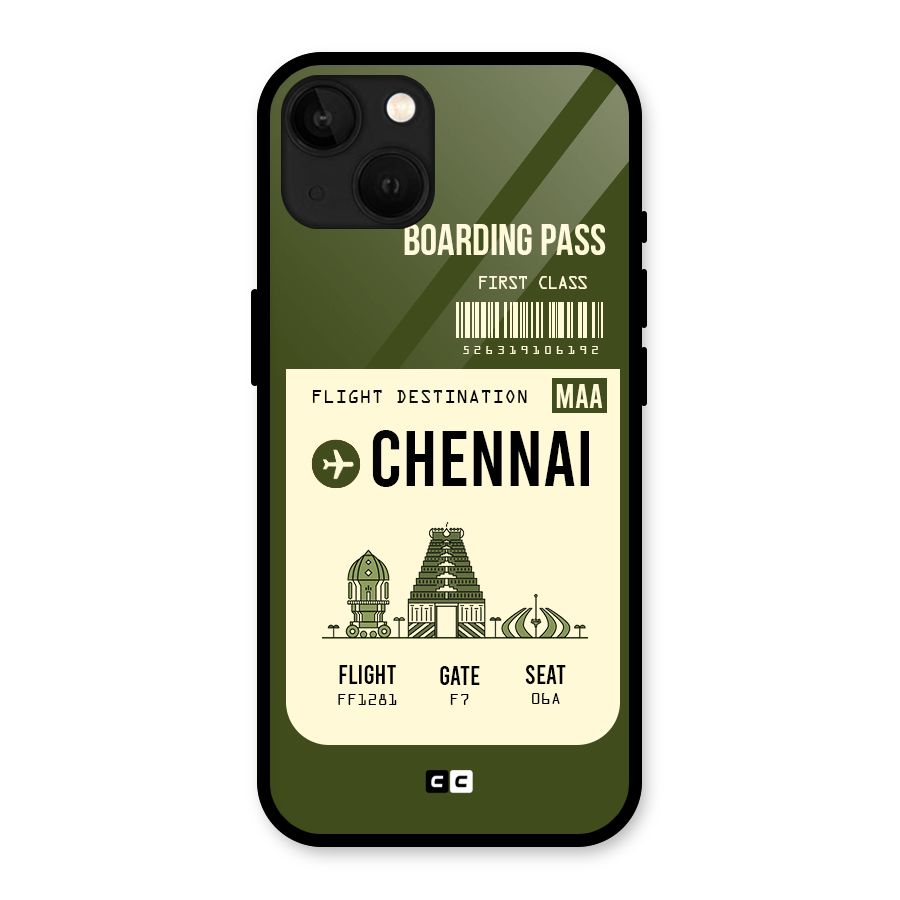 Chennai Boarding Pass Glass Back Case for iPhone 13