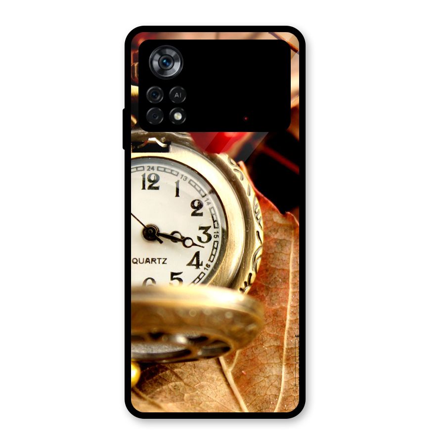 Cherry And Clock Glass Back Case for Poco X4 Pro 5G