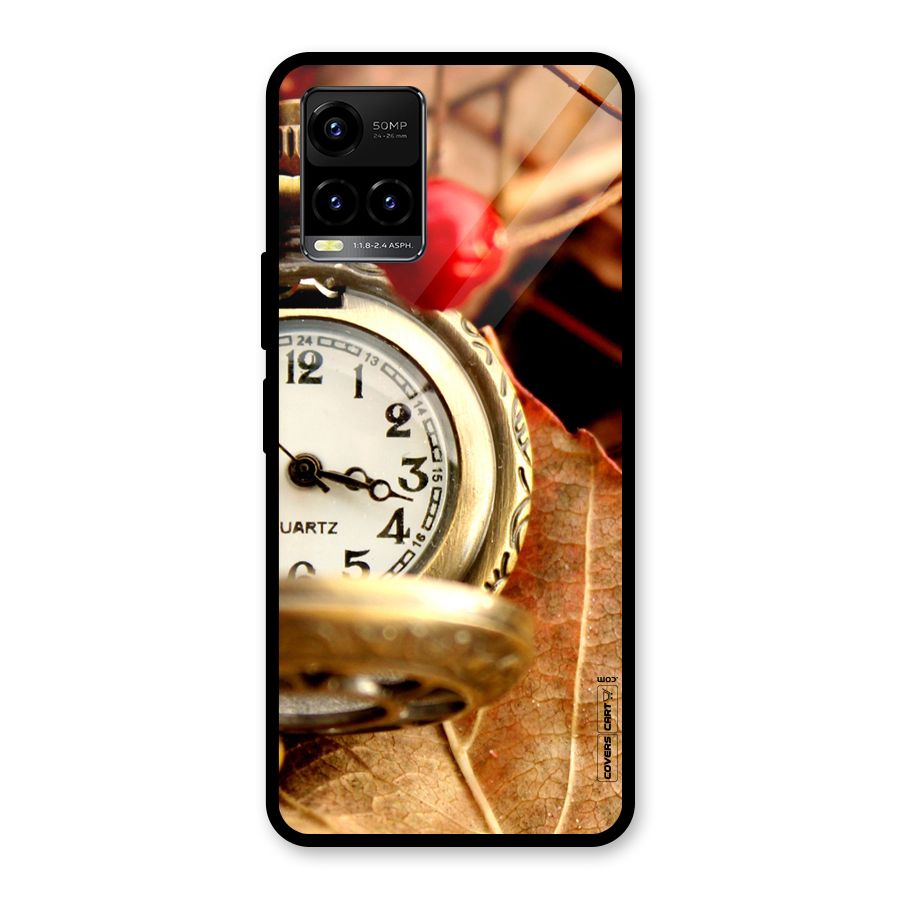 Cherry And Clock Glass Back Case for Vivo Y21A
