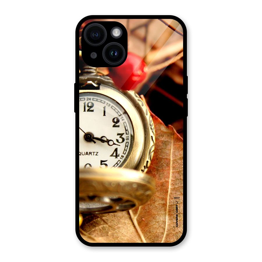 Cherry And Clock Glass Back Case for iPhone 14