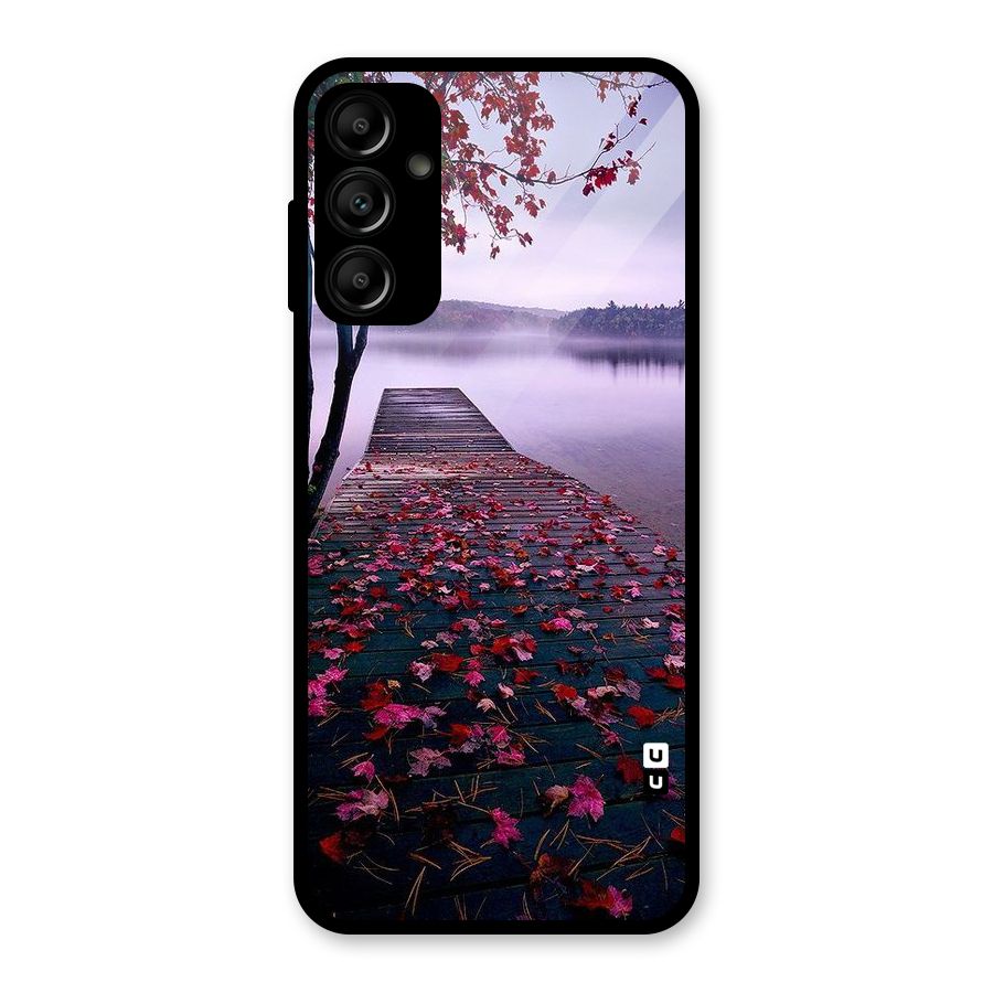 Cherry Blossom Dock Glass Back Case for Galaxy A14 5G