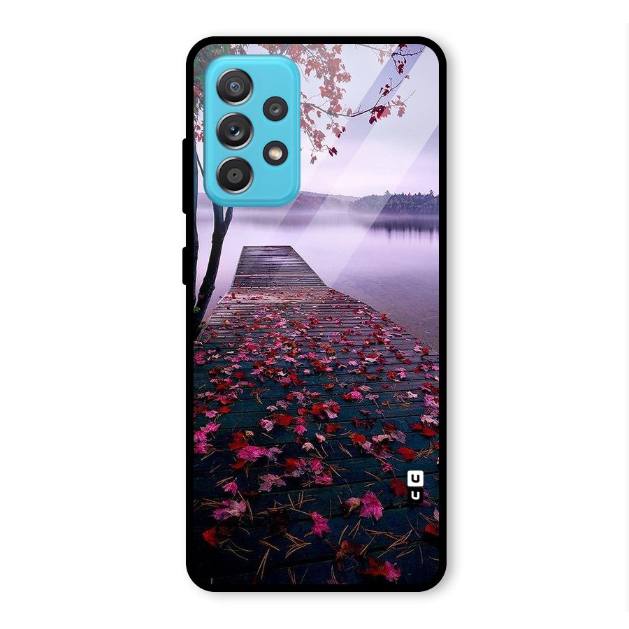 Cherry Blossom Dock Glass Back Case for Galaxy A52s 5G