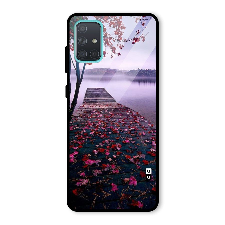 Cherry Blossom Dock Glass Back Case for Galaxy A71