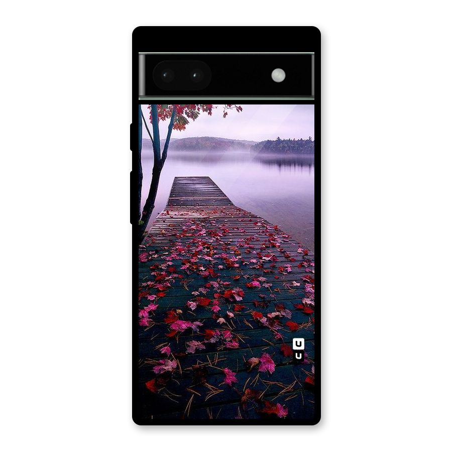 Cherry Blossom Dock Glass Back Case for Google Pixel 6a