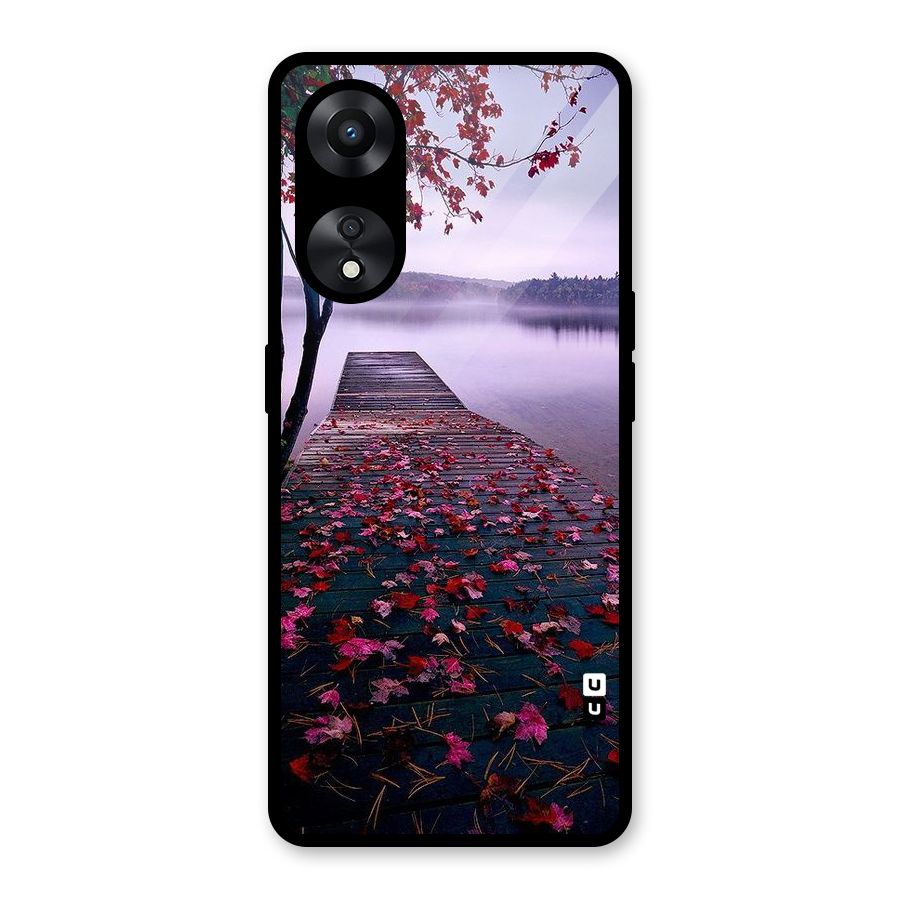 Cherry Blossom Dock Glass Back Case for Oppo A78