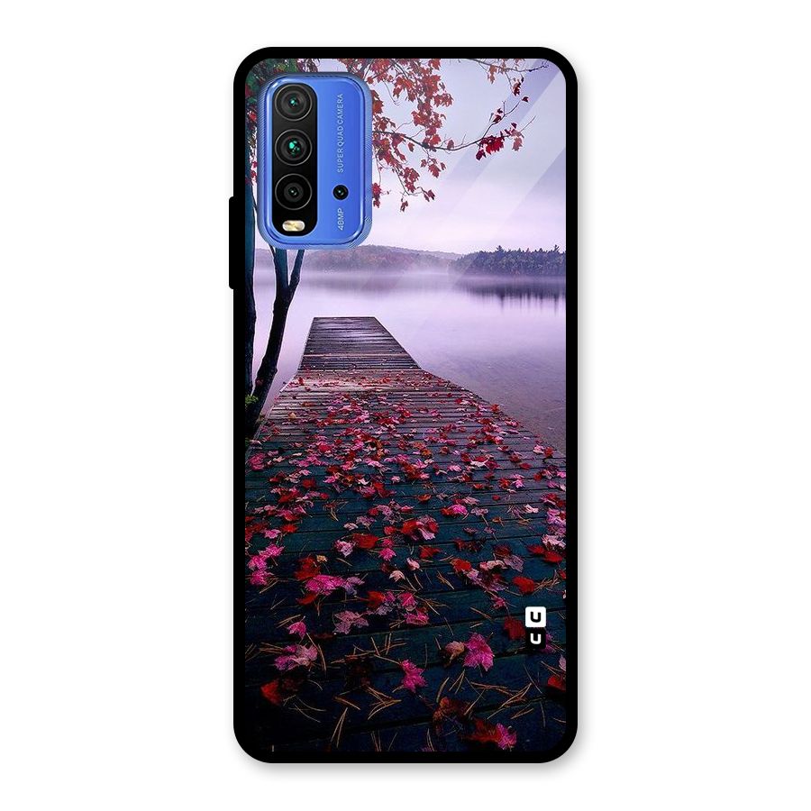Cherry Blossom Dock Glass Back Case for Redmi 9 Power