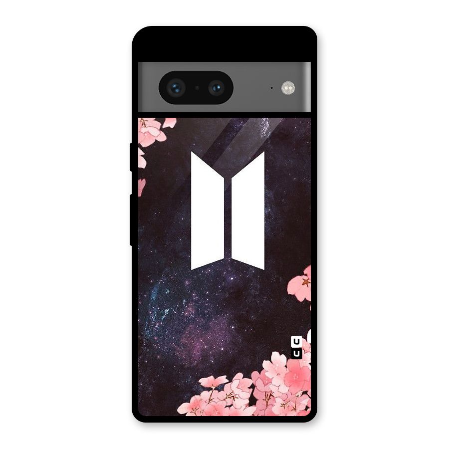 Cherry Blossom Pause Design Glass Back Case for Google Pixel 7