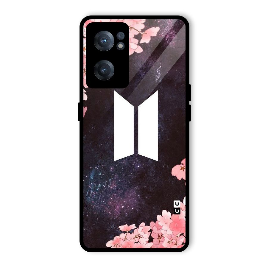 Cherry Blossom Pause Design Glass Back Case for OnePlus Nord CE 2 5G